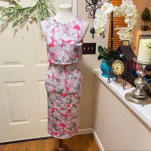 ASOS Pink & Gray Sleeveless NWT Midi Dress